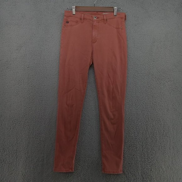 adriano goldschmied Jeans Womens 27R Pink Peach Anthropologie High Rise Abbey An - Picture 1 of 14
